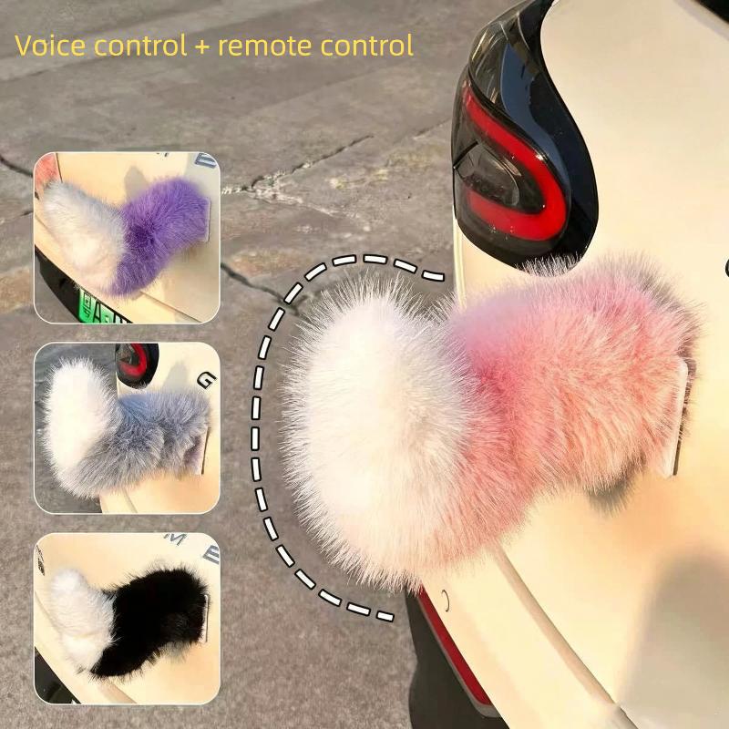 Car Accessories Useful - 車用電動小型テールデコレーション、音声制御、可愛いコスプレ小道具、簡単装着、自動車外装アクセサリー、セダン、SUV、コスプレ用