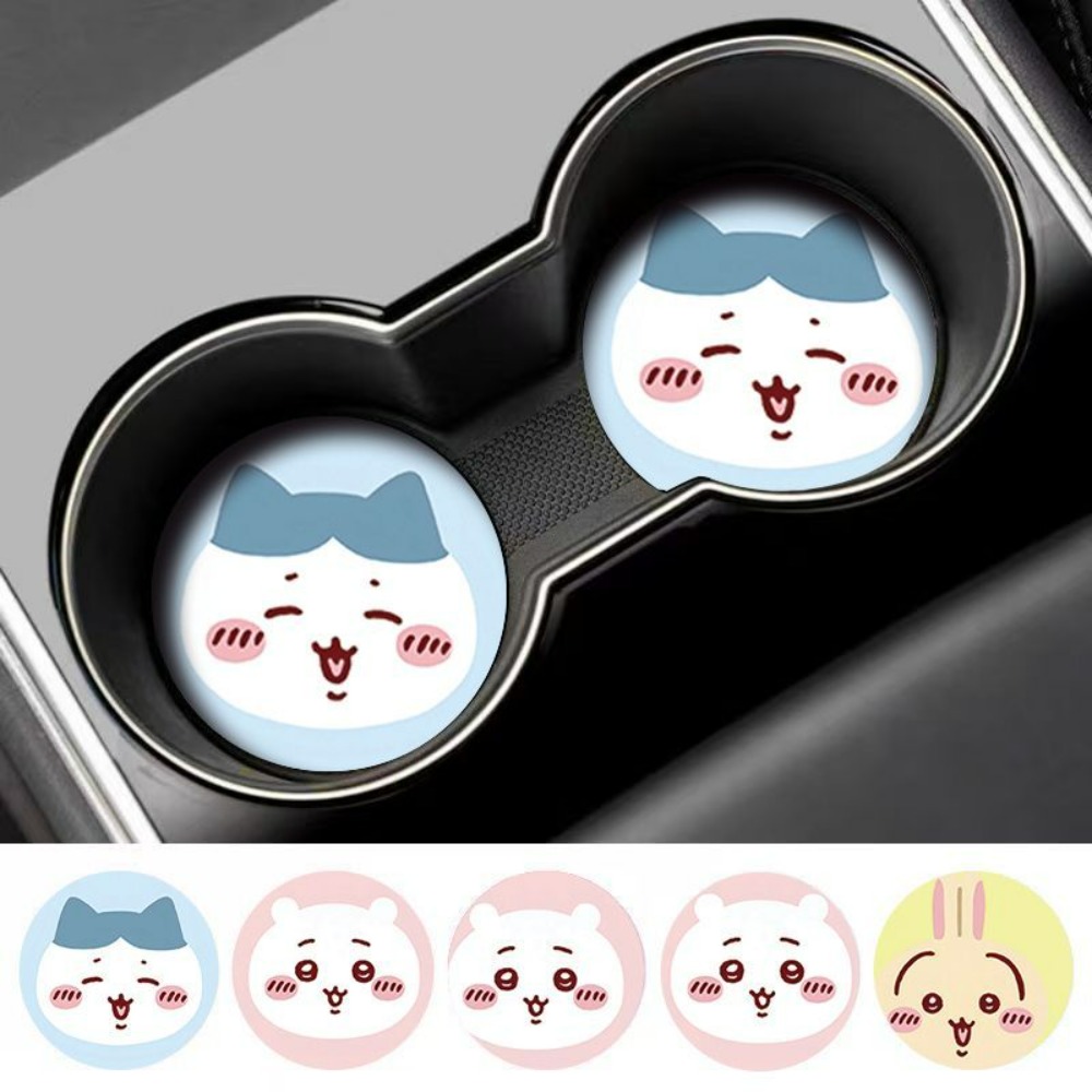 2個入り ちいかわ 車用滑り止めカップマット 可愛い漫画風車 - Car Accessories Useful のレビューと価格
