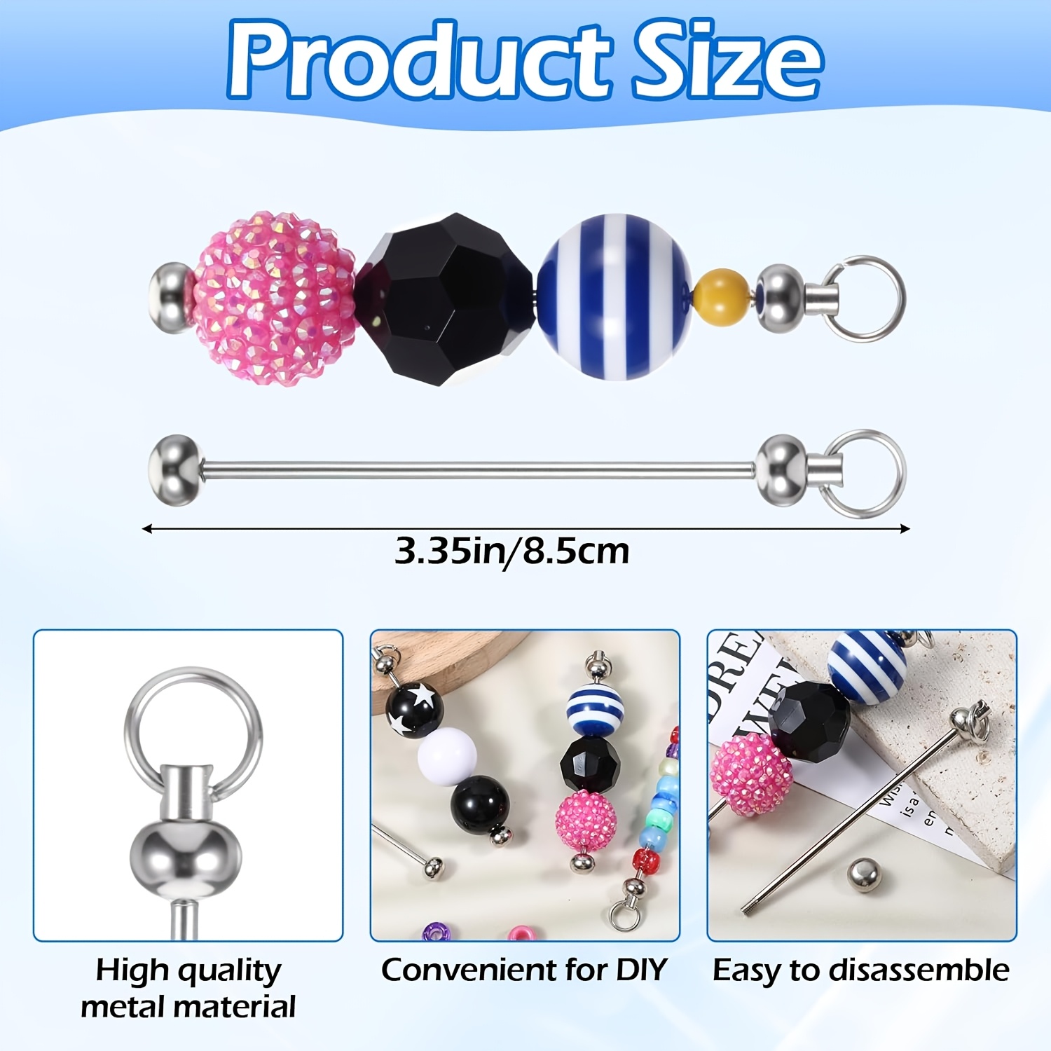 実用的な卸売キーホルダー作成用品絶妙なブランクビーズバーDI - Car Accessories Useful のレビューと価格