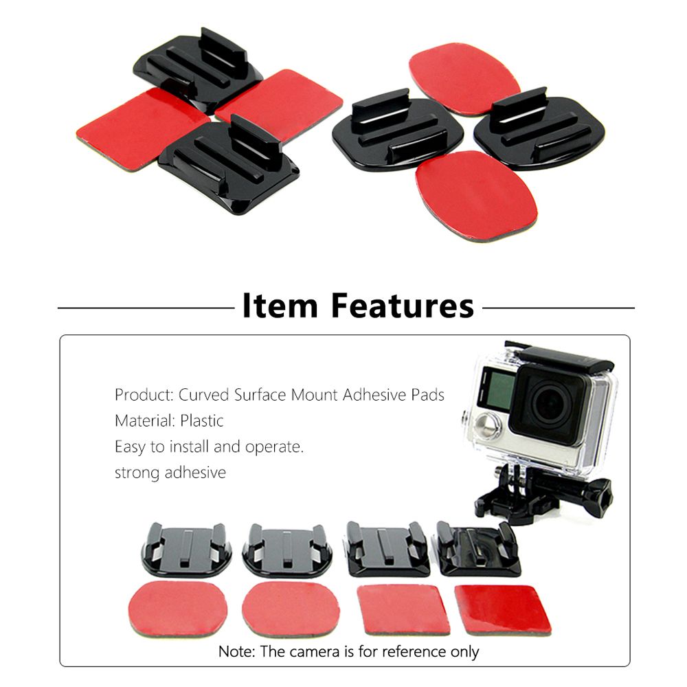 車のヘルメットカメラ粘着ステッカーホルダーフラットカーブマウ - Car Accessories Xiaomi のレビューと価格