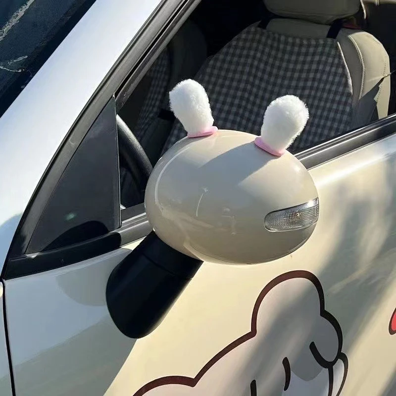 1ペアのぬいぐるみウサギの耳車用バックミラー飾り、かわいい自 - Car Accessories Useful のレビューと価格