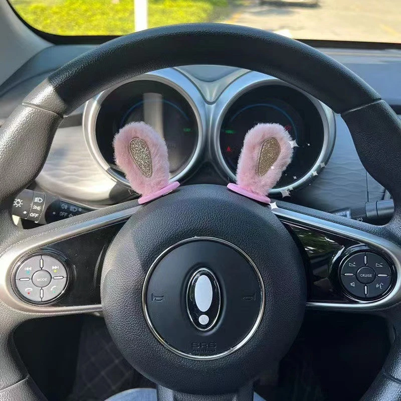 1ペアのぬいぐるみウサギの耳車用バックミラー飾り、かわいい自 - Car Accessories Useful のレビューと価格